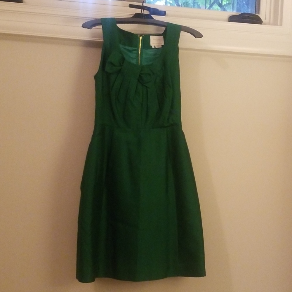 Kate Spade cocktail dress green silk size 4